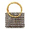 Bamboo Top Handle Beaded Tote
