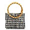Bamboo Top Handle Beaded Tote