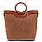 2-Way Resin Handle Accent Bamboo Straw Satchel