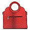 Ostrich Croc Round Top Handle