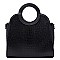 Ostrich Croc Round Top Handle
