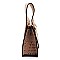 Top Handle Ostrich Croc Buckle Satchel