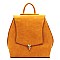 Fashion Push Lock Flap Convertible Backpack