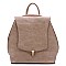 Fashion Push Lock Flap Convertible Backpack