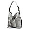 Ostrich Croc Side Zip Pocket 2-in-1 Shoulder Bag Hobo