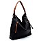 Front Zip Pocket Shoulder Bag Hobo