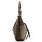 Ostrich Croc Side Zip Pocket 2-in-1 Shoulder Bag Hobo