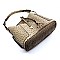 Ostrich Croc Side Zip Pocket 2-in-1 Shoulder Bag Hobo