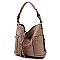 Ostrich Croc Side Zip Pocket 2-in-1 Shoulder Bag Hobo