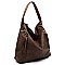 Front Zip Pocket Shoulder Bag Hobo