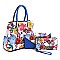 3-in-1 Flower Leopard Top Handle Satchel