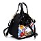 ConvertibleFlower Leopard Drawstring Satchel/Tote Bag