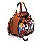 ConvertibleFlower Leopard Drawstring Satchel/Tote Bag