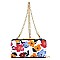 Turn Lock Flower Leopard Crossbody Wallet