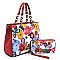 2-in-1 Flower Leopard Print Satchel