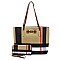2-in-1 Plaid Check Bow Shopper Tote