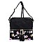 Flower Butterfly Printed Colorblock Tassel Zipper