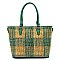 Fashion Straw Woven Printed Shopper
