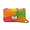 Quilt Embossed Multi Color Jelly Classic Shoulder Bag