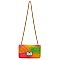 Quilt Embossed Multi Color Jelly Classic Shoulder Bag