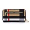 Plaid Check Double Zip Around Wallet Wristlet