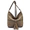 Fashion Tassel Zip Bucket Crossbody Bag