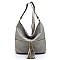 Fashion Tassel Zip Bucket Crossbody Bag
