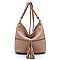 Fashion Tassel Zip Bucket Crossbody Bag