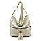 Fashion Tassel Zip Bucket Crossbody Bag