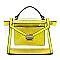 See Thru Neon Flap Satchel