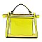 See Thru Neon Flap Satchel