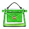 See Thru Neon Flap Satchel