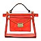See Thru Neon Flap Satchel