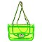 See Thru Twist Lock Neon 2-in-1 Satchel Crossbody Bag