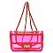 See Thru Twist Lock Neon 2-in-1 Satchel Crossbody Bag