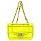 See Thru Twist Lock Neon 2-in-1 Satchel Crossbody Bag