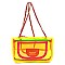 See Thru Twist Lock Neon 2-in-1 Satchel Crossbody Bag