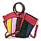 Ostrich Croc Multi Patchwork Satchel