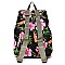 Canvas Tropical Flower Printed Backpack