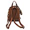 3-in-1 Leopard Print Convertible Backpack Wallet Set