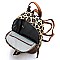 3-in-1 Leopard Print Convertible Backpack Wallet Set