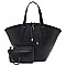 2-in-1 Ostrich Croc Bucket Satchel