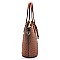 2-in-1 Ostrich Croc Bucket Satchel