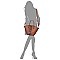 2-in-1 Ostrich Croc Bucket Satchel