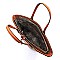 2-in-1 Ostrich Croc Bucket Satchel