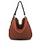 Woven Shoulder Hobo Bag