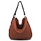 Woven Shoulder Hobo Bag