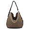 Woven Shoulder Hobo Bag