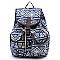 Elephant Print Canvas Backpack