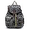 Elephant Print Canvas Backpack